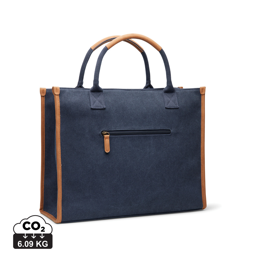 Sac cabas ordinateur 17" publicitaire en toile Bosler VINGA Bleu marine